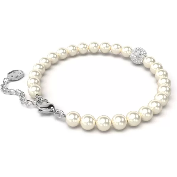 Swarovski Remix Strand Bracelet Crystal Pearls and PavSet Sphere in a Rhodium Finished Setting Part of the Remix CollectionSwarovski Remix Strand Bracelet Crystal Pearls and PavSet Sphere in a Rhodium Finished Setting Part of the Remix Collection