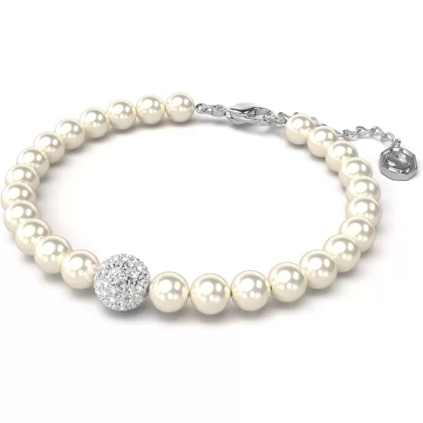 Swarovski Remix Strand Bracelet Crystal Pearls and PavSet Sphere in a Rhodium Finished Setting Part of the Remix CollectionSwarovski Remix Strand Bracelet Crystal Pearls and PavSet Sphere in a Rhodium Finished Setting Part of the Remix Collection