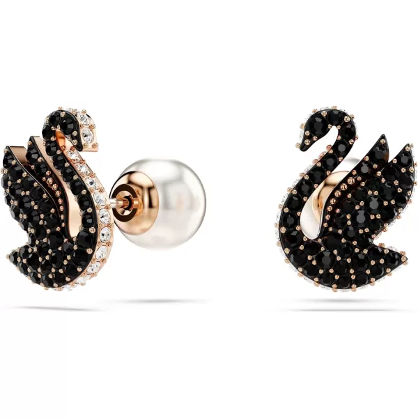 Swarovski Swarovski Iconic Swan stud earrings Swan Black Rose goldtone FinishedSwarovski Swarovski Iconic Swan stud earrings Swan Black Rose goldtone Finished