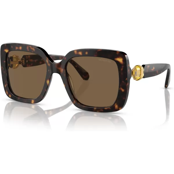 Swarovski Womens Sk6001 Square SunglassesHavanaDark Brown