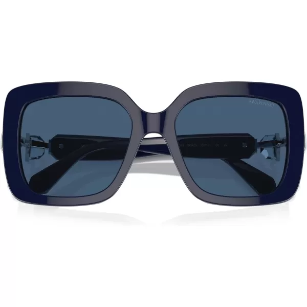 Swarovski Womens Sk6001 Square SunglassesOpal BlueDark Blue