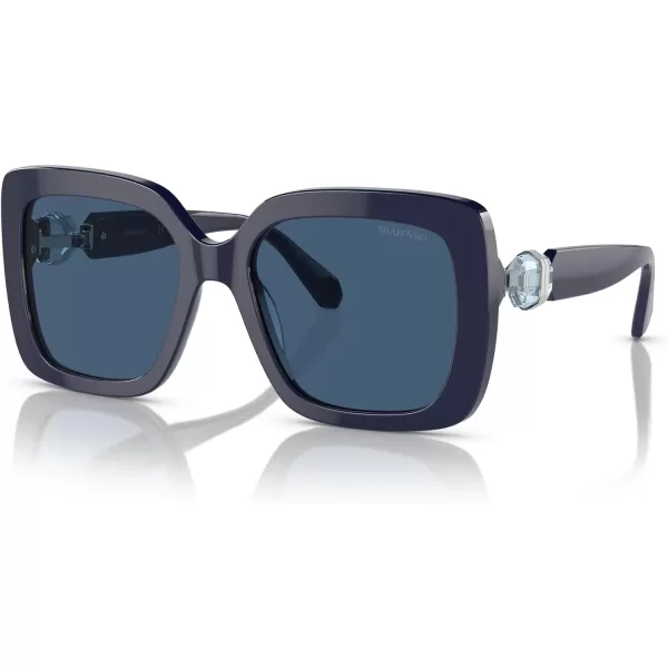 Swarovski Womens Sk6001 Square SunglassesOpal BlueDark Blue