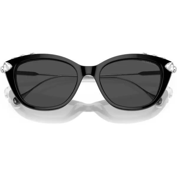 Swarovski Womens Sk6010 Cat Eye SunglassesBlackDark Grey