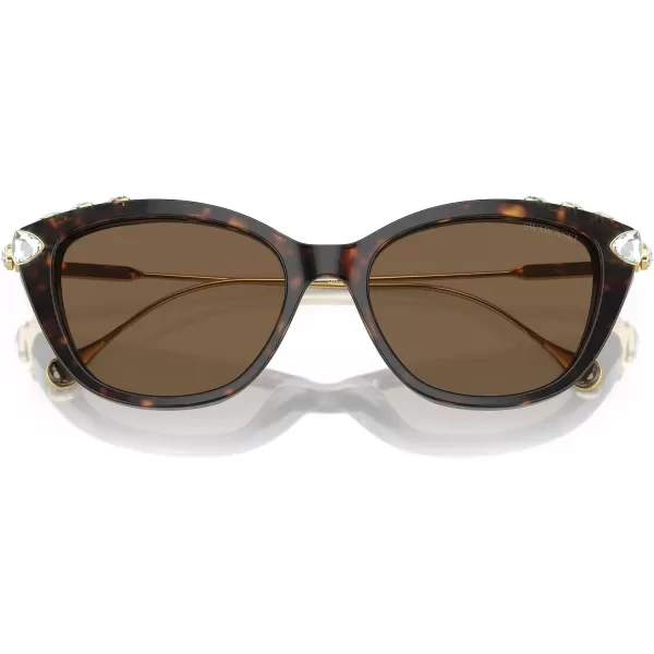 Swarovski Womens Sk6010 Cat Eye SunglassesHavanaDark Brown