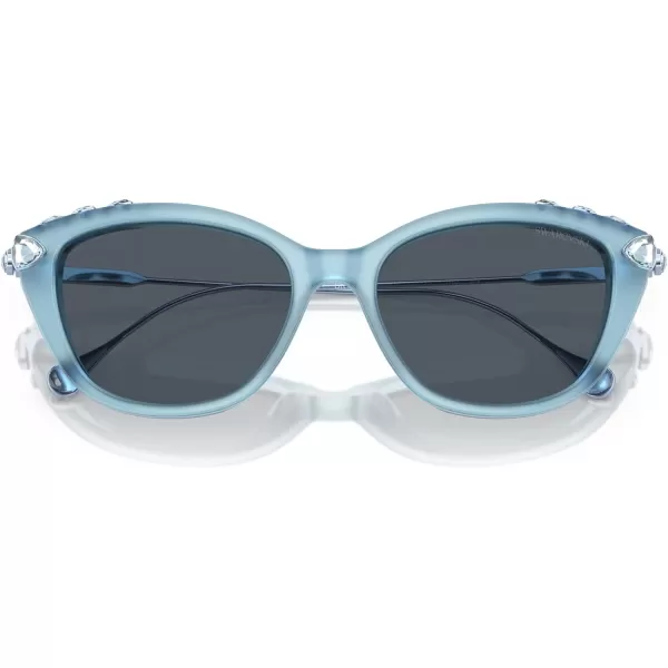 Swarovski Womens Sk6010 Cat Eye SunglassesOpal Light BlueDark Grey