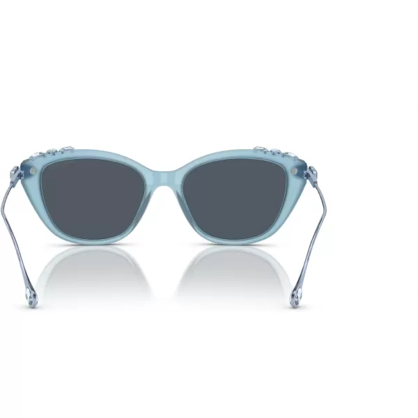 Swarovski Womens Sk6010 Cat Eye SunglassesOpal Light BlueDark Grey