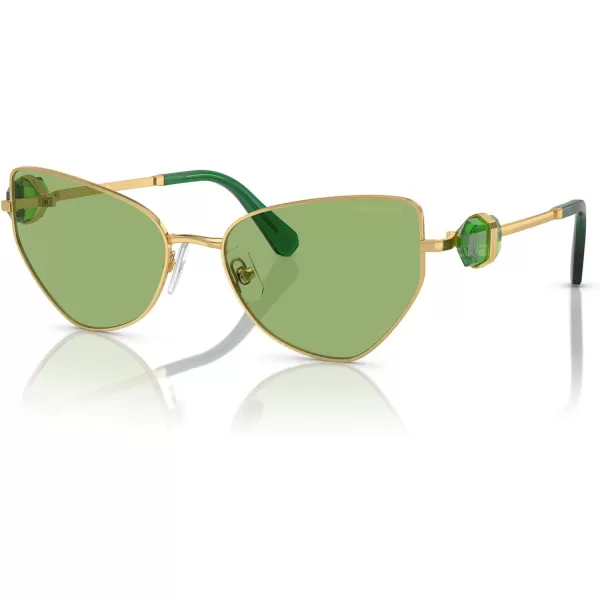 Swarovski Womens Sk7003 Butterfly SunglassesGoldDark Green