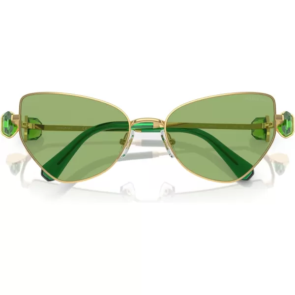 Swarovski Womens Sk7003 Butterfly SunglassesGoldDark Green