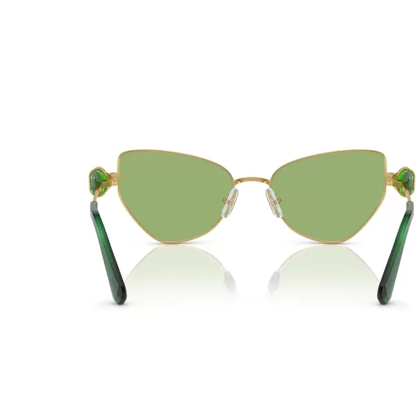 Swarovski Womens Sk7003 Butterfly SunglassesGoldDark Green