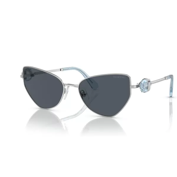 Swarovski Womens Sk7003 Butterfly SunglassesSilverDark Grey