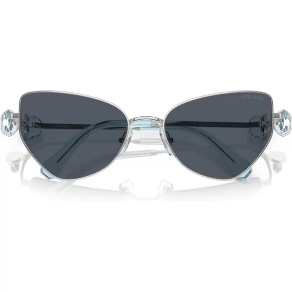 Swarovski Womens Sk7003 Butterfly SunglassesSilverDark Grey