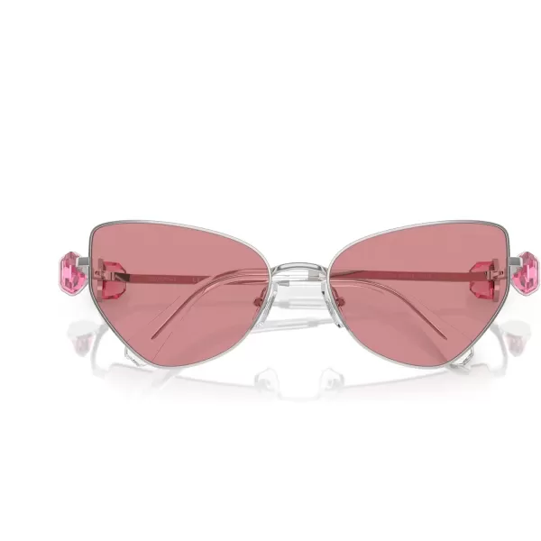 Swarovski Womens Sk7003 Butterfly SunglassesSilverPink