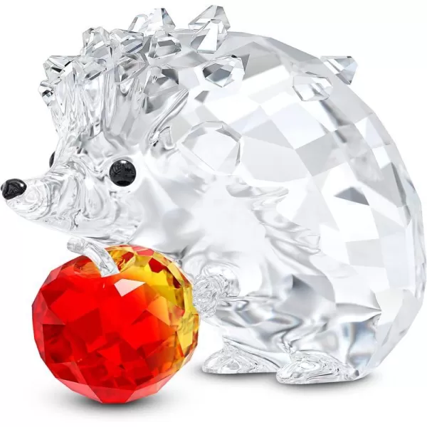 SWAROVSKI Peaceful Countryside Hedgehog with Apple Clear and Red Swarovski Crystal Figurine Part of the Swarovski Peaceful Countryside CollectionHedgehog With Apple