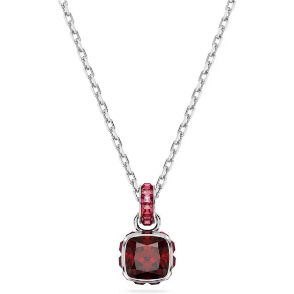 Swarovski Birthstone pendant Square cut January Red Rhodium FinishedSwarovski Birthstone pendant Square cut January Red Rhodium Finished