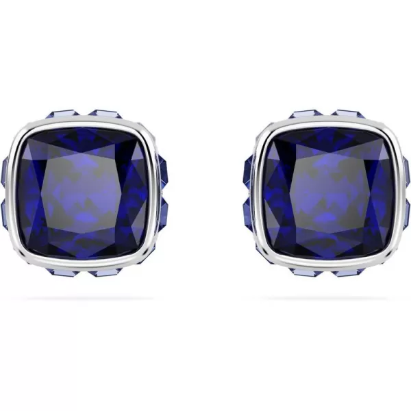 Swarovski Birthstone stud earrings Square cut September Blue Rhodium FinishedSwarovski Birthstone stud earrings Square cut September Blue Rhodium Finished