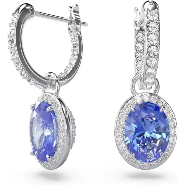 Swarovski Constella Drop Earrings Blue OvalCut Stones and Clear Pav Crystals in a Rhodium Finished Setting Part of the Swarovski Constella CollectionSwarovski Constella Drop Earrings Blue OvalCut Stones and Clear Pav Crystals in a Rhodium Finished Setting Part of the Swarovski Constella Collection