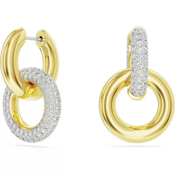 Swarovski Dextera Hoop Earrings Interlocking loop Clear Goldtone FinishSwarovski Dextera Hoop Earrings Interlocking loop Clear Goldtone Finish