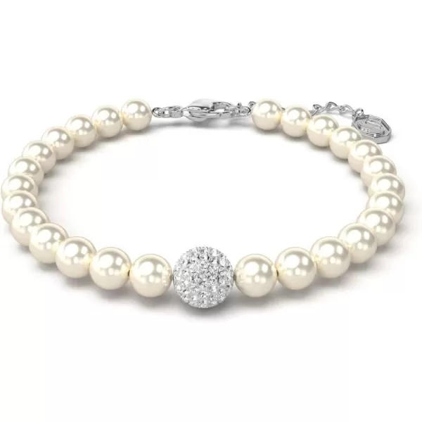 Swarovski Remix Strand Bracelet Crystal Pearls and PavSet Sphere in a Rhodium Finished Setting Part of the Remix CollectionSwarovski Remix Strand Bracelet Crystal Pearls and PavSet Sphere in a Rhodium Finished Setting Part of the Remix Collection