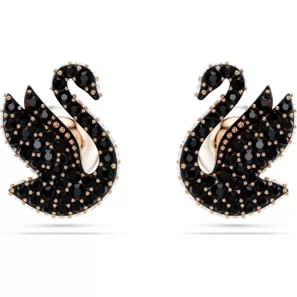 Swarovski Swarovski Iconic Swan stud earrings Swan Black Rose goldtone FinishedSwarovski Swarovski Iconic Swan stud earrings Swan Black Rose goldtone Finished