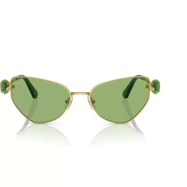 Swarovski Womens Sk7003 Butterfly SunglassesGoldDark Green