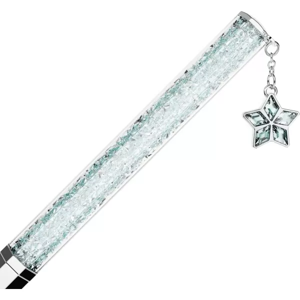 SWAROVSKI Crystalline Ballpoint Pen Chrome Finish with Light Blue Crystals and Hanging Star Charm Part of the Crystalline CollectionBlue