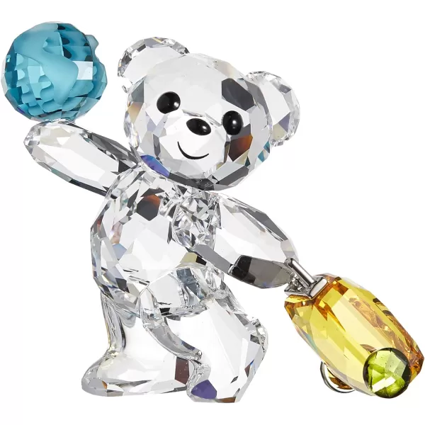 SWAROVSKI Kris Bear 30th Anniversary Figurine Set 4 Small Bears in Pink Green Yellow and Blue Crystal Part of The Kris Bear CollectionI Travel the World