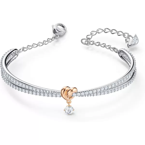 SWAROVSKI Lifelong Heart Necklace Earrings and Bracelet Crystal Jewelry Collection Rose Gold amp Rhodium Tone FinishBangle Bracelet