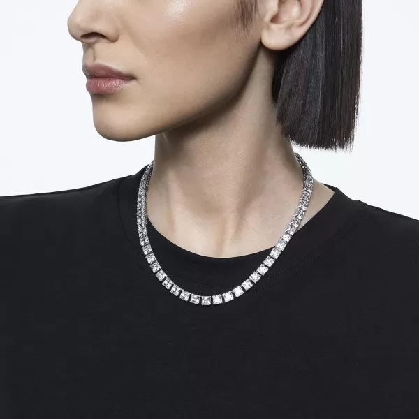 SWAROVSKI Millenia Crystal Jewelry Earrings and Necklace Collection Clear Crystals Rhodium Tone FinishChoker Necklace