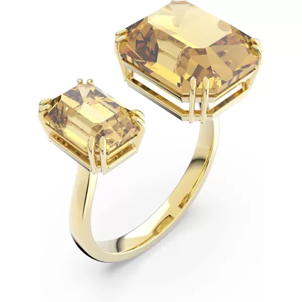 SWAROVSKI Millenia Open Ring Jewelry Collection Gold Tone Finish Yellow Square Cut CrystalsSWAROVSKI Millenia Open Ring Jewelry Collection Gold Tone Finish Yellow Square Cut Crystals