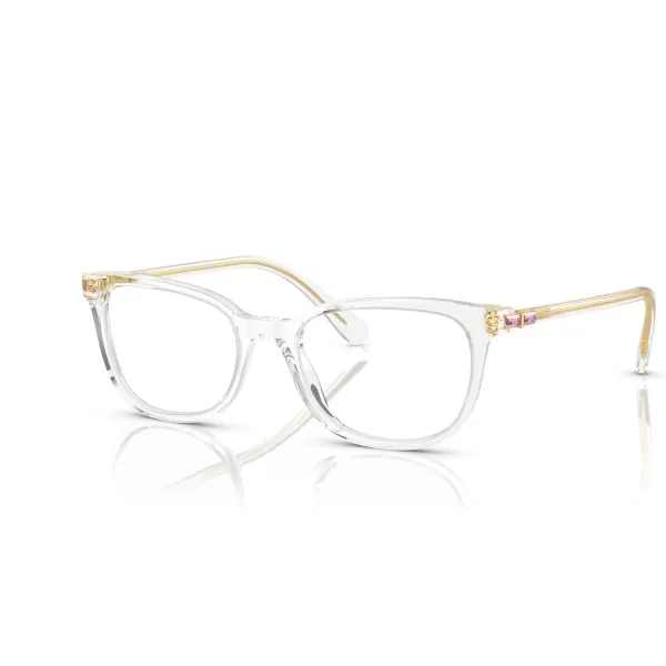 SWAROVSKI Womens Sk2003f Low Bridge Fit Rectangular Prescription Eyewear FramesCrystalDemo Lens