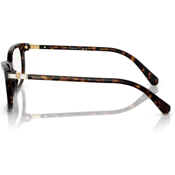 SWAROVSKI Womens Sk2003f Low Bridge Fit Rectangular Prescription Eyewear FramesHavanaDemo Lens