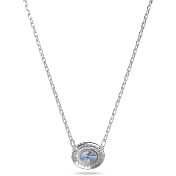 Swarovski Constella Pendant Necklace Blue OvalCut Stone and Clear Pav Crystals in a Rhodium Finished Setting Part of the Constella CollectionSwarovski Constella Pendant Necklace Blue OvalCut Stone and Clear Pav Crystals in a Rhodium Finished Setting Part of the Constella Collection