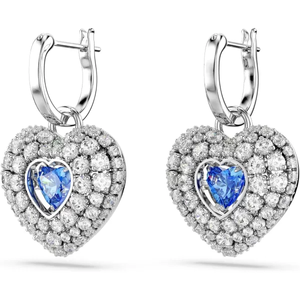 Swarovski Hyperbola drop earrings Heart Blue Rhodium FinishedSwarovski Hyperbola drop earrings Heart Blue Rhodium Finished