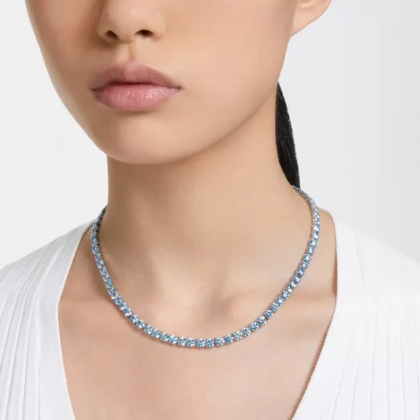 Swarovski Matrix Tennis NecklaceBlue