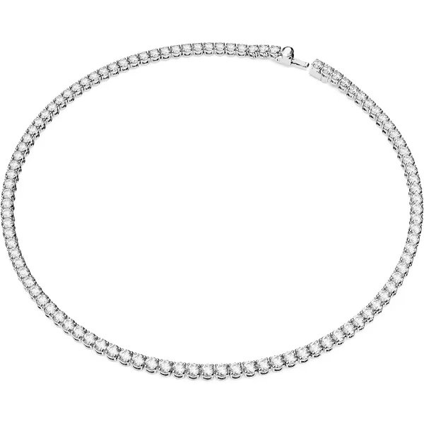 Swarovski Matrix Tennis NecklaceSilver Tone