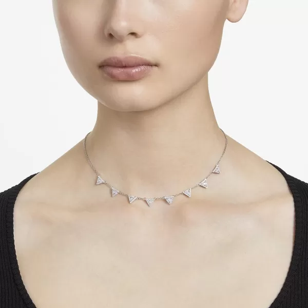 Swarovski Ortyx Crystal Necklace Jewelry Collection Rhodium Tone FinishChoker Necklace