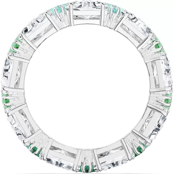 Swarovski Ortyx Ring Jewelry Collection Rhodium Finish Green Crystals Clear CrystalsUS 5EU 50