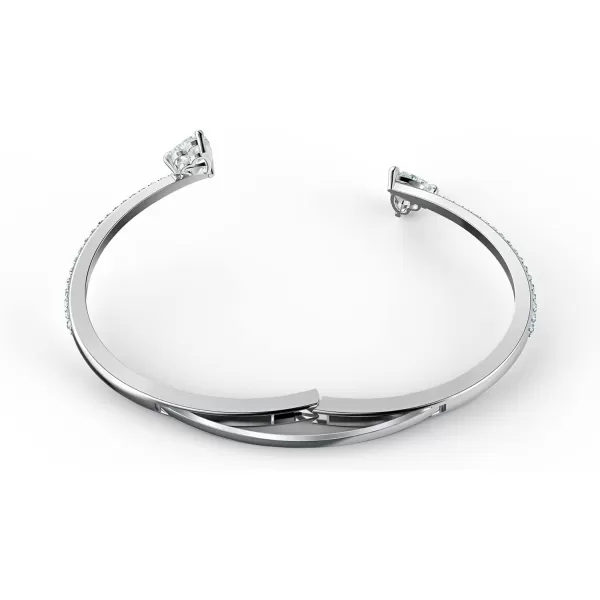 Swarovski Soul Heart Bangle Bracelet Collection Rhodium Finish Clear CrystalsLarge