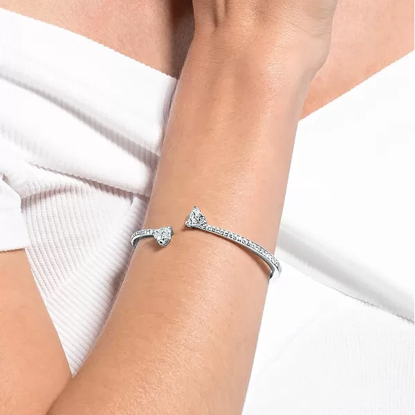 Swarovski Soul Heart Bangle Bracelet Collection Rhodium Finish Clear CrystalsLarge