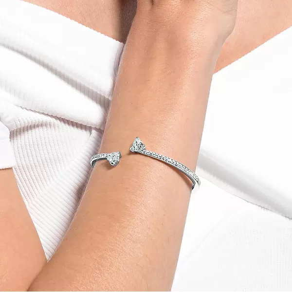 Swarovski Soul Heart Bangle Bracelet Collection Rhodium Finish Clear CrystalsMedium