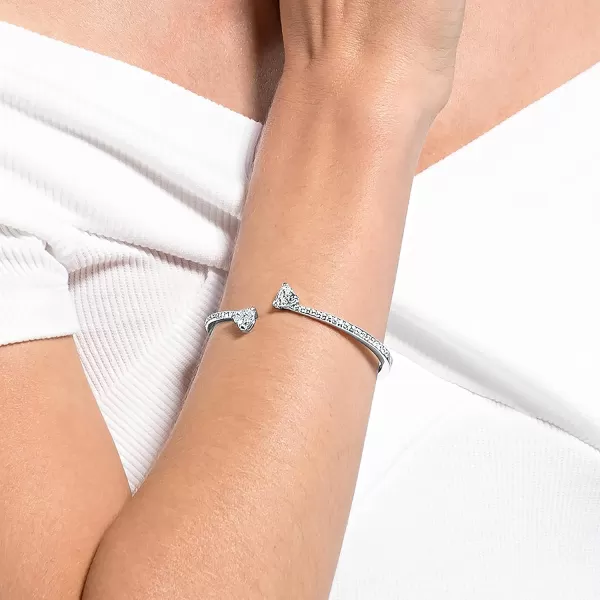 Swarovski Soul Heart Bangle Bracelet Collection Rhodium Finish Clear CrystalsSmall