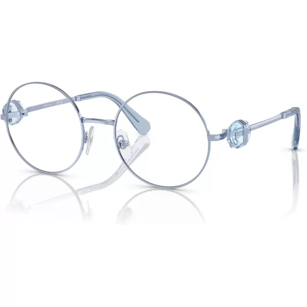 Swarovski Womens Sk1001 Round Prescription Eyewear FramesLight BlueDemo Lens