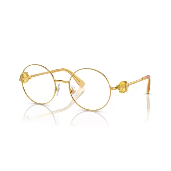 Swarovski Womens Sk1001 Round Prescription Eyewear FramesYellowDemo Lens