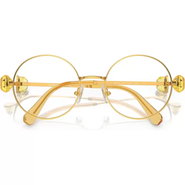 Swarovski Womens Sk1001 Round Prescription Eyewear FramesYellowDemo Lens