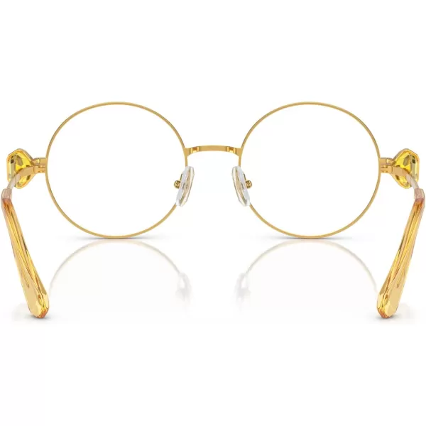 Swarovski Womens Sk1001 Round Prescription Eyewear FramesYellowDemo Lens