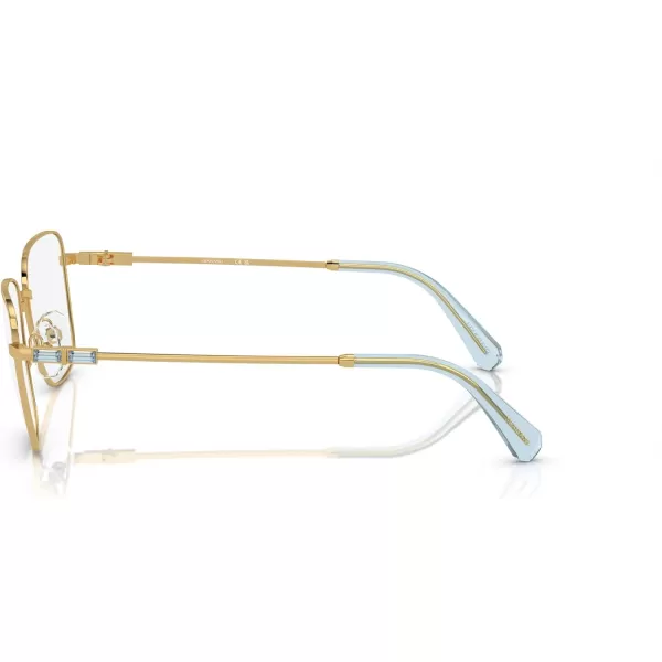 Swarovski Womens Sk1003 Square Prescription Eyewear FramesGoldBlueDemo Lens