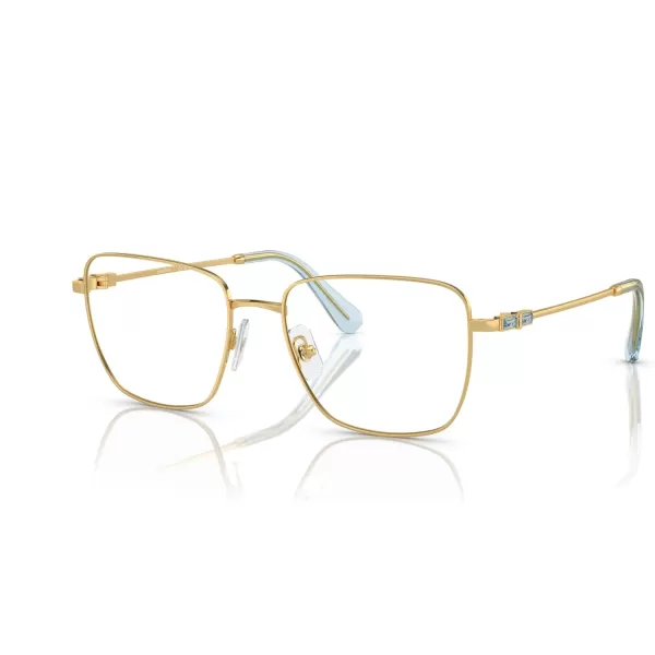 Swarovski Womens Sk1003 Square Prescription Eyewear FramesGoldBlueDemo Lens