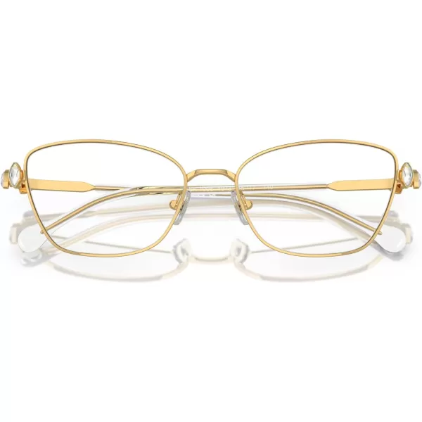 Swarovski Womens Sk1006 Square Prescription Eyewear FramesGoldDemo Lens