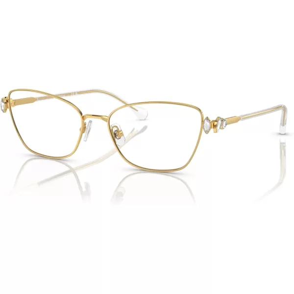 Swarovski Womens Sk1006 Square Prescription Eyewear FramesGoldDemo Lens