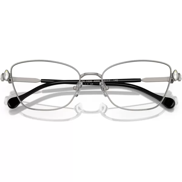 Swarovski Womens Sk1006 Square Prescription Eyewear FramesGunmetalDemo Lens